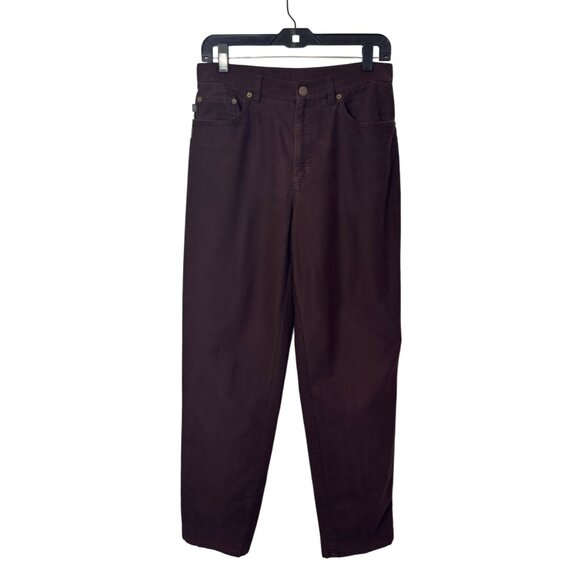 Ralph Lauren espresso brown slim tapered straight high rise pants size 8 - Picture 1 of 8